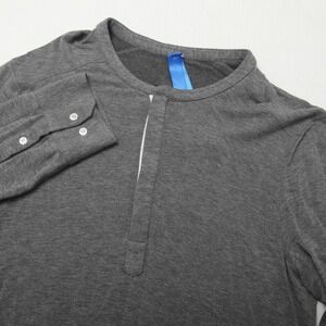 Kit And Ace Shirt Mens Large Gray Henley Long Sleeve Cashmere Blend Pullover